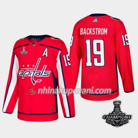 Washington Capitals Dresy Nicklas Backstrom 19 2018 Stanley Cup Champions Adidas Červená Authentic - Pánské